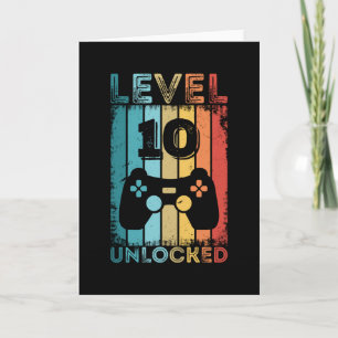 Gaming Level 10 Unlocked 10th Birthday Gift Gamer Card