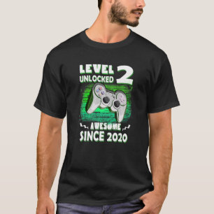 Gaming Level 2 Unlocked Awesome 2020 2nd Birthday  T-Shirt