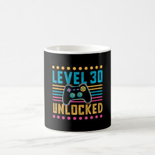 Gaming Level 30 Unlocked 30th Birthday Gamer Gift Coffee Mug