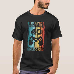 Gaming Level 40 Unlocked 40th Birthday Gift Gamer T-Shirt
