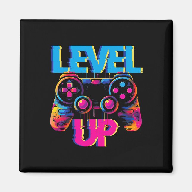 Gaming Level Up Game Controller Video Game Pop Art Magnet (Front)