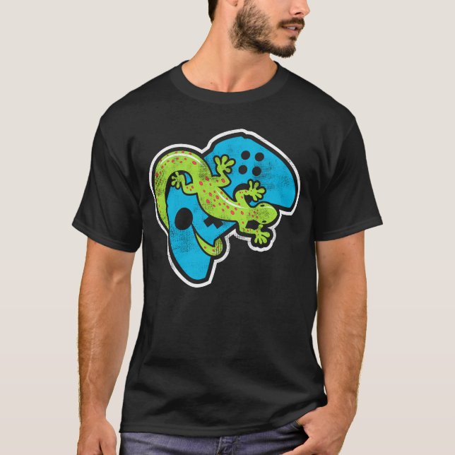 Gaming Lizard Gaming Console And Reptile Keeper T-Shirt (Front)