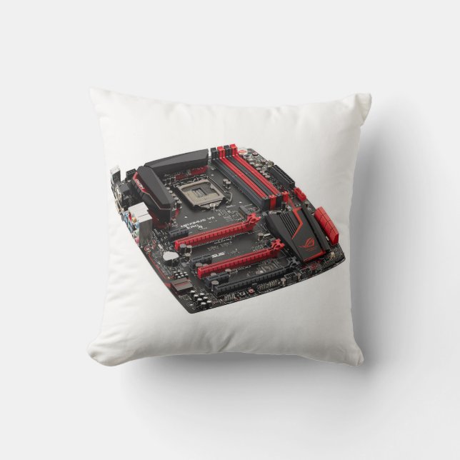 Gaming Motherboard Throw Pillow (Front)