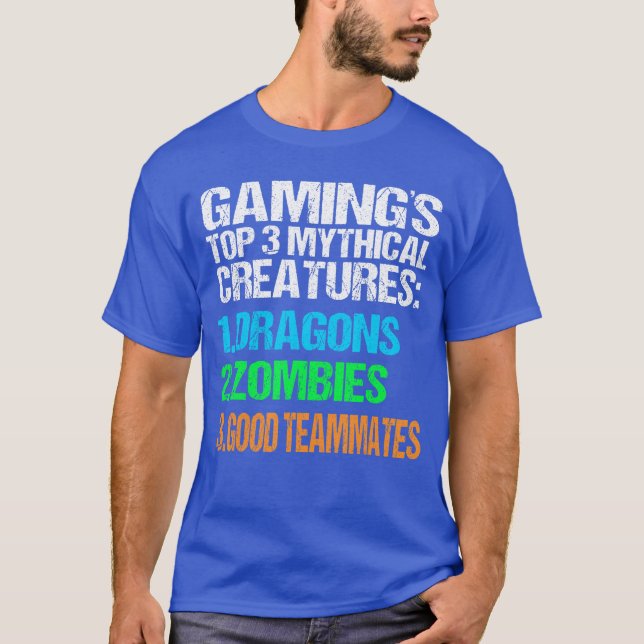 Gaming Mythical Creatures Dragons Zombies Goodeamm T-Shirt (Front)