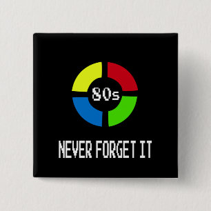 Gaming - Never Forget Is 80's Gamer Gadget 15 Cm Square Badge