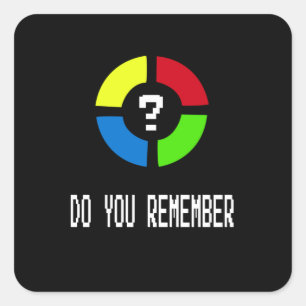 Gaming - Never Forget Is 80's Gamer Gadget Square Sticker