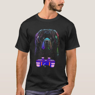 Gaming Newfoundland Dog Player Animal Video Gamer  T-Shirt