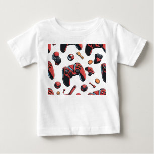 Gaming patterns with white background baby T-Shirt