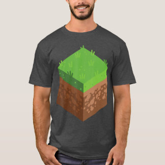 Gaming PC Video Game Dirt Grass Block Cool Gamer G T-Shirt