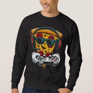 Gaming Pizza Funny Video Gamer Snack Food Lover Me Sweatshirt
