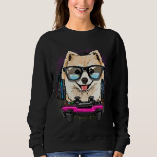 Gaming Pomeranian Video Gamer Player Dog Lover Sweatshirt