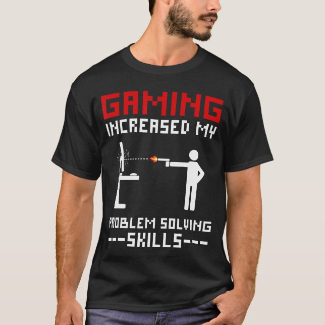 Gaming Problem Solving Skills Funny Gamer retro T-Shirt (Front)