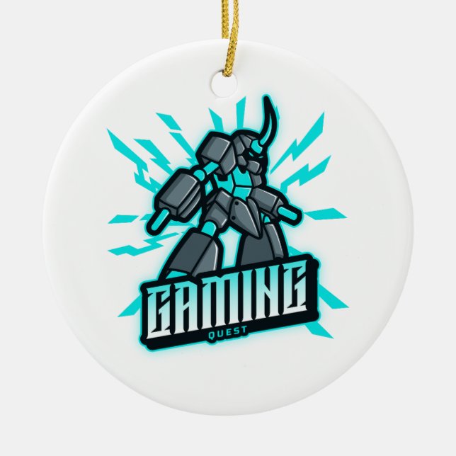 Gaming Quest Ceramic Ornament (Front)