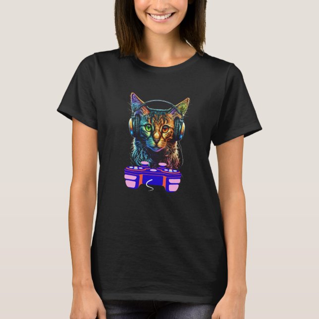 Gaming Somali Cat Player Animal Video Gamer Men Ki T-Shirt (Front)