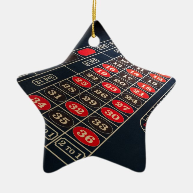 Gaming Table Roulette Las Vegas Ceramic Ornament (Front)