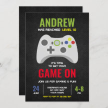 Gaming Themed (Style 3) Birthday Party Invitation