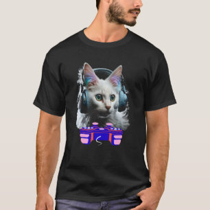 Gaming Turkish Angora Cat Player Animal Video Game T-Shirt