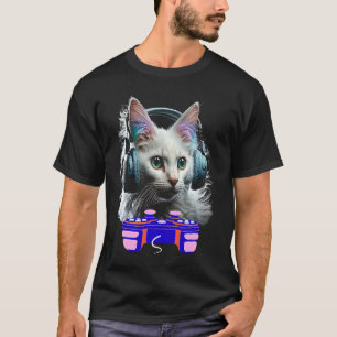 Gaming Turkish Angora Cat Player Animal Video Game T-Shirt