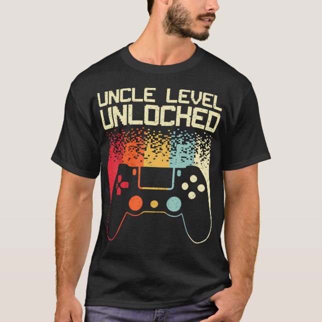 Gaming Uncle Art For Men Video Gamer First Time Un T-Shirt (Front)