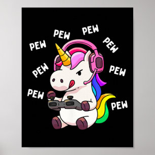 Gaming Unicorn Pew Pew Unicorns Lover Video Game G Poster