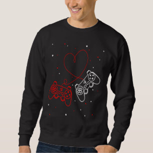 Gaming Valentine Video Games Funny Gamers Cute Hea Sweatshirt