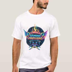 Gaming Vanguard Neon Crest T-Shirt   Futuristic Ga