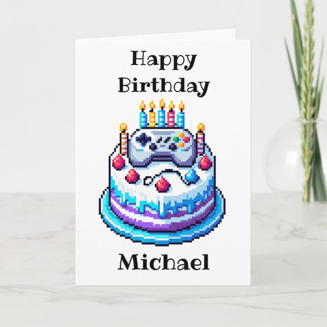Gaming Vibes Personalised Birthday Card (Front)