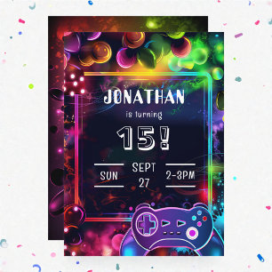 Gaming Video Custom Age Birthday Invitation