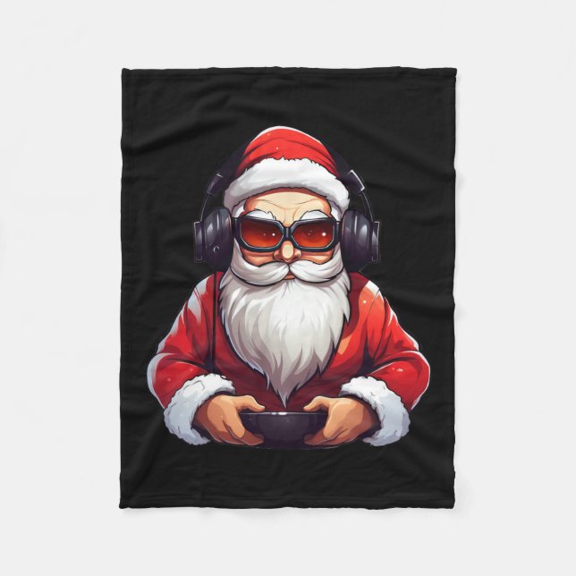 Gaming Video Gamer Game Controller Christmas Pajam Fleece Blanket (Front)