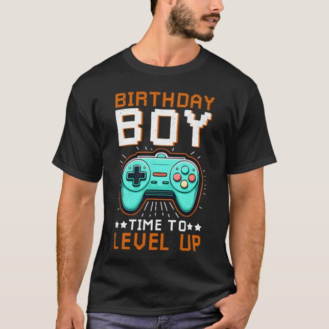 Gaming Video Games Gamer Birthday Boy friends retr T-Shirt (Front)