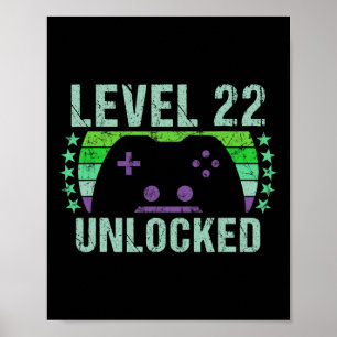 Gaming Vintage 22nd Birthday Gift 22 Year Old Boy Poster