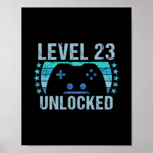 Gaming Vintage 23rd Birthday Gift 23 Year Old Boy  Poster