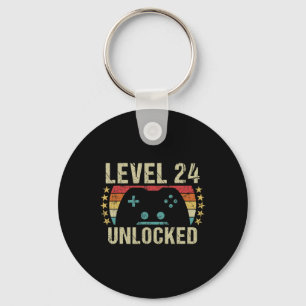 Gaming Vintage 24th Birthday Gift 24 Year Old Boy Key Ring