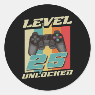 Gaming Vintage 25th Birthday Gift 25 Year Old Boy Classic Round Sticker