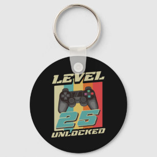 Gaming Vintage 25th Birthday Gift 25 Year Old Boy Key Ring