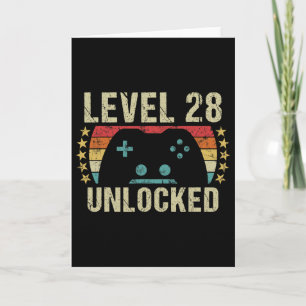 Gaming Vintage 28th Birthday Gift 28 Year Old Boy Card