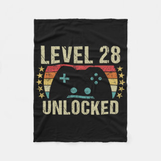 Gaming Vintage 28th Birthday Gift 28 Year Old Boy  Fleece Blanket