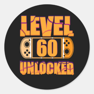 Gaming Vintage 60th Birthday Gift 60 Year Old Game Classic Round Sticker