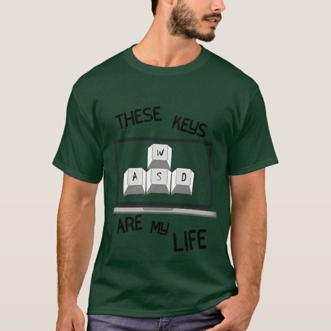 Gaming WASD funny funny T-Shirt (Front)
