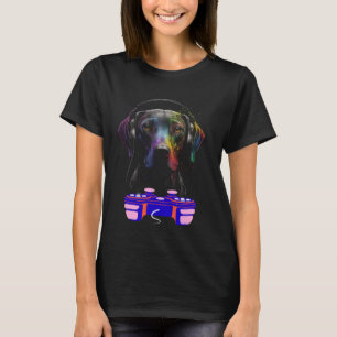 Gaming Weimaraner Dog Player Animal Video Gamer  M T-Shirt