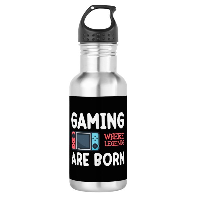gaming where legends are born 710 ml water bottle (Front)