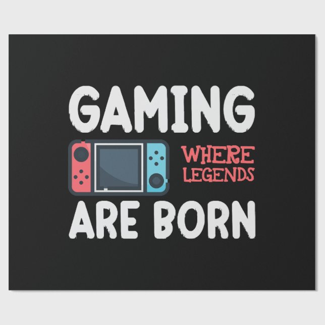 gaming where legends are born wrapping paper (Flat)