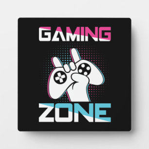 Gaming Zone, Mancave - Funny Video Gamer, Gaming Plaque