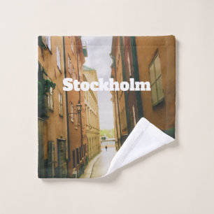 Gamla Stan, Stockholm Souvenir, Retro European Wash Cloth