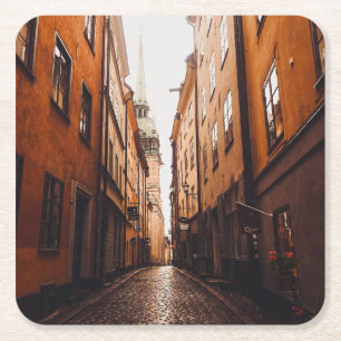 Gamla Stan, Stockholm, Sweden Square Paper Coaster