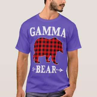 Gamma Bear Christmas Pajama Red Plaid Buffalo Fami T-Shirt
