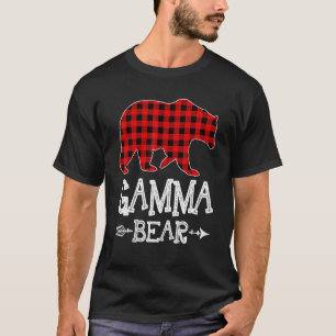 Gamma Bear Christmas Pajama Red Plaid Buffalo Fami T-Shirt