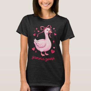 Gamma Goose Coquette Bow Pink Heart Valentines Mot T-Shirt