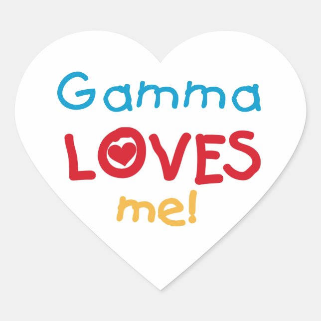 Gamma Loves Me T-shirts and Gifts Heart Sticker (Front)