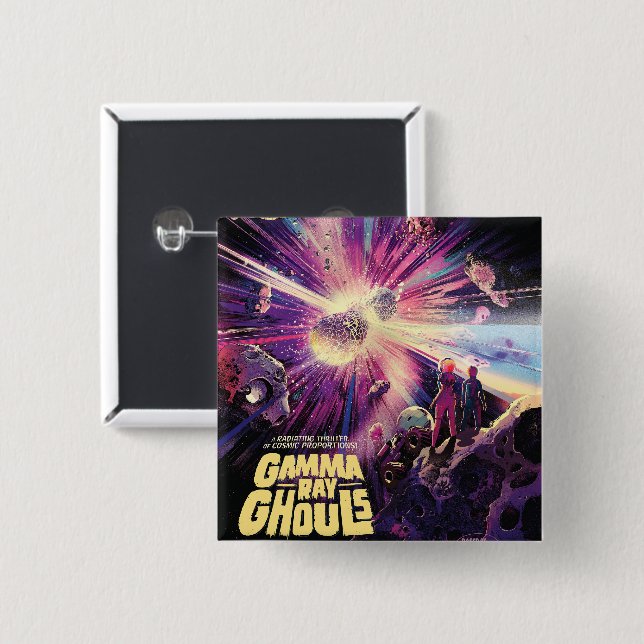 Gamma Ray Burst Pulsars Kilonova Cosmic Collision 15 Cm Square Badge (Front & Back)